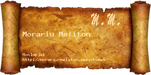 Morariu Meliton névjegykártya